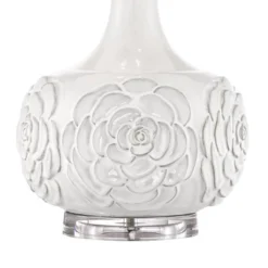 Possini Euro Design Natalia Modern Country Cottage Table Lamp 27" Tall White Ceramic Glaze Textured Floral Drum Shade For Bedroom Living Room Bedside 13 Possini Euro Design Natalia Modern Country Cottage Table Lamp 27" Tall White Ceramic Glaze Textured Floral Drum Shade For Bedroom Living Room Bedside -Possini Euro Design Shop GUEST 00bd0ea0 d270 407e a19c 20edaa123f86