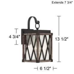 Possini Euro Design Brawley Rustic Industrial Outdoor Wall Light Fixture Bronze Wood Grain 13 1/2" Clear Seedy Glass For Post Exterior Barn Deck House -Possini Euro Design Shop GUEST 01352250 e1dd 4954 be3b 6ebdb720546a