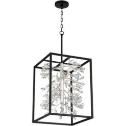 Possini Euro Design Black Silver Pendant Chandelier 15 1/4" Wide Modern Clear Crystal Flower Vine 4-Light Fixture For Dining Room House -Possini Euro Design Shop GUEST 033b4ac6 8444 424e 853a 4c98b40734b7