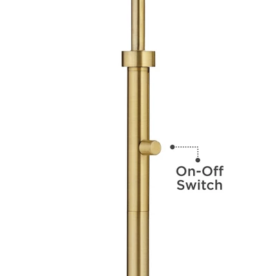 Possini Euro Design Kipling Modern 62 1/2" Tall Downbridge Arc Floor Lamp Warm Gold Metal Clear Glass Shade For Living Room Reading House 5 Possini Euro Design Kipling Modern 62 1/2" Tall Downbridge Arc Floor Lamp Warm Gold Metal Clear Glass Shade For Living Room Reading House - Image 3