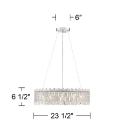 Possini Euro Design Alyssa Chrome Drum Chandelier 23 1/2" Wide Modern Crystal 12-Light LED Fixture For Dining Room Kitchen Island Entryway Bedroom -Possini Euro Design Shop GUEST 039504b2 2ec2 452e bf49 caca589e776f