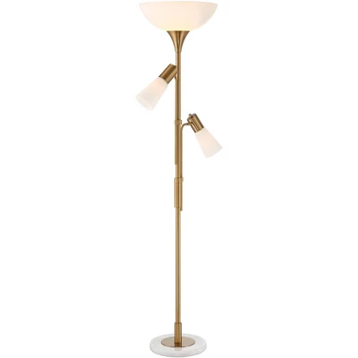 Possini Euro Design Modern Torchiere Floor Lamp With Side Lights 71" Tall Warm Gold Frosted Glass Shade For Living Room House 10 Possini Euro Design Modern Torchiere Floor Lamp With Side Lights 71" Tall Warm Gold Frosted Glass Shade For Living Room House - Image 8