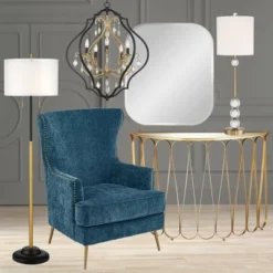 Possini Euro Design Bailey Rounded Corner Rectangular Vanity Wall Mirror Modern Beveled Brushed Gold Frame 27" Wide For Bathroom Bedroom Home Office -Possini Euro Design Shop GUEST 0409c8fd 3036 4697 bba4 1d470cb48e19