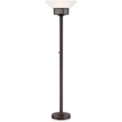 Possini Euro Design Light Blaster Modern Torchiere Floor Lamp 72 1/2" Tall Warm Bronze LED White Frosted Glass Bowl Shade For Living Room Bedroom Home -Possini Euro Design Shop GUEST 044fa56b bd09 4af5 a6cf 06424a08986e