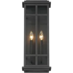 Possini Euro Design Modern Industrial Outdoor Wall Light Fixture Cool Black Windowpane Frame 20" For Post Exterior Barn Deck House -Possini Euro Design Shop GUEST 0523b5ee b117 487c afef 31184dbadaf3