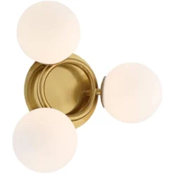 Possini Euro Design Modern Ceiling Light Flush Mount Fixture Brass 18" Wide 3-Light Frosted White Glass Globes Bedroom Living Room 13 Possini Euro Design Modern Ceiling Light Flush Mount Fixture Brass 18" Wide 3-Light Frosted White Glass Globes Bedroom Living Room -Possini Euro Design Shop GUEST 06411361 fd0b 4cb1 bb74 953912030950