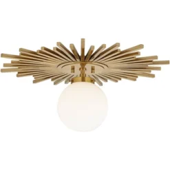 Possini Euro Design Hazel Modern Ceiling Light Semi Flush Mount Fixture 24" Wide Warm Brass White Globe Shade For Bedroom Kitchen Living Room Hallway 12 Possini Euro Design Hazel Modern Ceiling Light Semi Flush Mount Fixture 24" Wide Warm Brass White Globe Shade For Bedroom Kitchen Living Room Hallway -Possini Euro Design Shop GUEST 09f457ea 2d85 4a3f a988 56d08537b4d9
