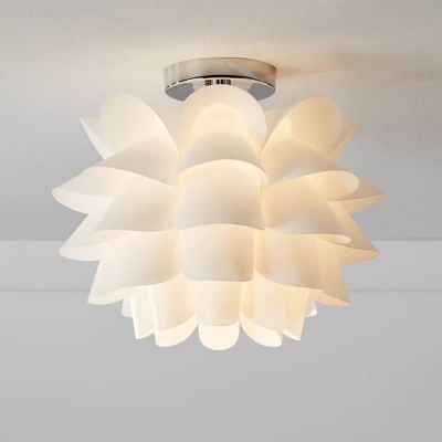 Possini Euro Design Modern Ceiling Light Semi Flush Mount Fixture 15 3/4" Wide White Flower For Bedroom Kitchen Living Room Hallway Bathroom House 3 Possini Euro Design Modern Ceiling Light Semi Flush Mount Fixture 15 3/4" Wide White Flower For Bedroom Kitchen Living Room Hallway Bathroom House