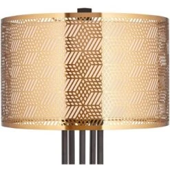 Possini Euro Design Deborah Modern Mid Century Table Lamp 30" Tall Black With USB Charging Port Gold Metal Double Drum Shades For Living Room Desk -Possini Euro Design Shop GUEST 0be02fcd 9863 4755 acd7 6234efbb2431