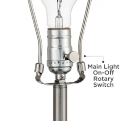 Possini Euro Design Wagner Modern Table Lamp 29 3/4" Tall Brushed Nickel With USB Charging Port And LED Gooseneck Lights White Shade For Living Room 15 Possini Euro Design Wagner Modern Table Lamp 29 3/4" Tall Brushed Nickel With USB Charging Port And LED Gooseneck Lights White Shade For Living Room -Possini Euro Design Shop GUEST 0c8b0d3a 6ee3 425d a9ee 36a22cf89e5f