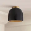 Possini Euro Design Merrick Modern Industrial Ceiling Light Flush Mount Fixture 9" Wide Black Gold For Bedroom Kitchen Living Room Hallway Bathroom -Possini Euro Design Shop GUEST 0e6127d0 da25 4962 bcd6 6f3b4886a8e3