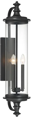 Possini Euro Design Medici Modern Outdoor Wall Light Fixture Black 32 1/4" Clear Glass Cylinder Shade For Post Exterior Barn Deck House Porch Yard 7 Possini Euro Design Medici Modern Outdoor Wall Light Fixture Black 32 1/4" Clear Glass Cylinder Shade For Post Exterior Barn Deck House Porch Yard - Image 5