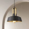 Possini Euro Design Black Warm Brass Mini Pendant Lighting Fixture 12" Wide Farmhouse Rustic For Dining Room House Home Kitchen Island High Ceilings