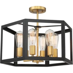 Possini Euro Design Beni Industrial Modern Farmhouse Ceiling Light Semi Flush Mount Fixture 20" Wide Antique Bronze Gold 6-Light For Bedroom Kitchen 16 Possini Euro Design Beni Industrial Modern Farmhouse Ceiling Light Semi Flush Mount Fixture 20" Wide Antique Bronze Gold 6-Light For Bedroom Kitchen -Possini Euro Design Shop GUEST 13e6329f 2ffd 4121 ac98 269122ae9c7c