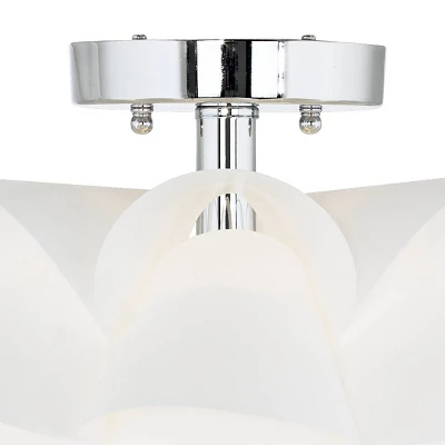 Possini Euro Design Modern Ceiling Light Semi Flush Mount Fixture 15 3/4" Wide White Flower For Bedroom Kitchen Living Room Hallway Bathroom House 5 Possini Euro Design Modern Ceiling Light Semi Flush Mount Fixture 15 3/4" Wide White Flower For Bedroom Kitchen Living Room Hallway Bathroom House - Image 3