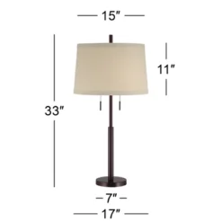 Possini Euro Design Rustic Farmhouse Table Lamp 33" Tall Dark Bronze Metal Off White Burlap Fabric Drum Shade For Bedroom Living Room House Bedside 13 Possini Euro Design Rustic Farmhouse Table Lamp 33" Tall Dark Bronze Metal Off White Burlap Fabric Drum Shade For Bedroom Living Room House Bedside -Possini Euro Design Shop GUEST 15f8081a 9799 43d5 8d8c 05abfb7df759