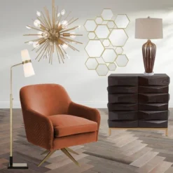 Possini Euro Design Janae Warm Gold Sputnik Chandelier 18" Wide Modern Crystal 9-Light Fixture For Dining Room House Foyer Kitchen Island Entryway -Possini Euro Design Shop GUEST 17cf58e6 f686 46c2 bb63 1bc61f12d7a5