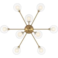 Possini Euro Design Spheres Modern Ceiling Light Flush Mount Fixture 28" Wide Warm Brass 9-Light LED Clear Globe Glass For Bedroom Kitchen Living Room -Possini Euro Design Shop GUEST 1a528675 684f 46e4 81d5 bf4b25c5aa5e