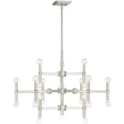 Possini Euro Design Marya Brushed Nickel Chandelier 32" Wide Modern 24-Light Fixture For Dining Room House Foyer Kitchen Island Entryway Bedroom Home -Possini Euro Design Shop GUEST 1ae79230 9627 452a 9963 849cebfee7eb