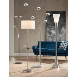 Possini Euro Design Piazza Modern Torchiere Floor Lamp 72 1/2" Tall Brushed Nickel Metal Frosted White Glass Shade For Living Room Bedroom Office Home -Possini Euro Design Shop GUEST 1b82715a 7bee 4419 9af3 406a6342b315 1