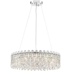 Possini Euro Design Alyssa Chrome Drum Chandelier 23 1/2" Wide Modern Crystal 12-Light LED Fixture For Dining Room Kitchen Island Entryway Bedroom -Possini Euro Design Shop GUEST 1d923792 2dc9 400e 8e5a ca6aed56b7b0