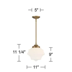 Possini Euro Design Soft Gold Mini Pendant Light 11" Wide Modern Schoolhouse Opal Glass Shade For Dining Living Room House Island -Possini Euro Design Shop GUEST 1ec4db27 de8a 478c 83f1 d24a7b047541