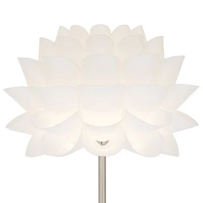Possini Euro Design Modern Floor Lamp 63" Tall Brushed Steel White Orb Petal Flower Shade Dimmable For Living Room Reading Bedroom Office 5 Possini Euro Design Modern Floor Lamp 63" Tall Brushed Steel White Orb Petal Flower Shade Dimmable For Living Room Reading Bedroom Office - Image 3