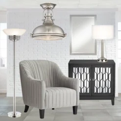 Possini Euro Design Light Blaster Art Deco Torchiere Floor Lamp 72 1/2" Tall Brushed Nickel LED Frosted Glass Bowl Shade For Living Room Bedroom House -Possini Euro Design Shop GUEST 1fdfa31a 7db8 4bab 8612 bfbe5fe86e68