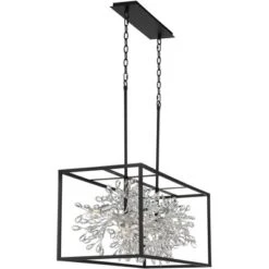 Possini Euro Design Carrine Black Silver Linear Pendant Chandelier 38 1/2" Wide Modern Clear Crystal 8-Light Fixture For Dining Room Kitchen Island -Possini Euro Design Shop GUEST 200f9acd 89df 4927 aace 9ef3c09c4af0