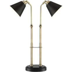 Possini Euro Design Sentry Modern Mid Century Desk Lamp 23" High Black Brass With USB Charging Port LED Adjustable Cone Shade For Bedroom Living Room -Possini Euro Design Shop GUEST 23a902e2 1768 4a21 b4e8 f727be00628c