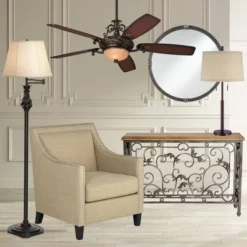 Possini Euro Design Rustic Farmhouse Table Lamp 33" Tall Dark Bronze Metal Off White Burlap Fabric Drum Shade For Bedroom Living Room House Bedside 17 Possini Euro Design Rustic Farmhouse Table Lamp 33" Tall Dark Bronze Metal Off White Burlap Fabric Drum Shade For Bedroom Living Room House Bedside -Possini Euro Design Shop GUEST 24151bcb b12c 4490 8df1 bd7a6cec36cd