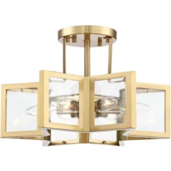 Possini Euro Design Casa Star Modern Ceiling Light Semi Flush Mount Fixture 16" Wide Warm Brass 6-Light Clear Glass For Bedroom Kitchen Living Room -Possini Euro Design Shop GUEST 281e3c51 0dfc 428b bd45 c1cd5c0bcf24