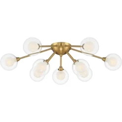 Possini Euro Design Spheres Modern Ceiling Light Flush Mount Fixture 28" Wide Warm Brass 9-Light LED Clear Globe Glass For Bedroom Kitchen Living Room -Possini Euro Design Shop GUEST 2957955d 3b63 4c08 893b 20494deda68d