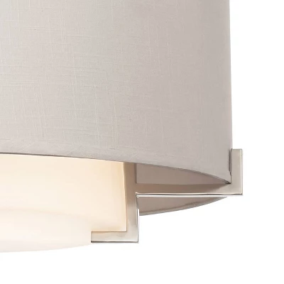 Possini Euro Design Concentric Brushed Nickel Pendant Chandelier 25" Wide Modern White Fabric Drum 4-Light For Dining Room House Foyer Kitchen Island 4 Possini Euro Design Concentric Brushed Nickel Pendant Chandelier 25" Wide Modern White Fabric Drum 4-Light For Dining Room House Foyer Kitchen Island - Image 2