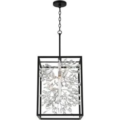 Possini Euro Design Black Silver Pendant Chandelier 15 1/4" Wide Modern Clear Crystal Flower Vine 4-Light Fixture For Dining Room House -Possini Euro Design Shop GUEST 2c0ac3d2 f550 4e05 a701 cecb42c1b5ec