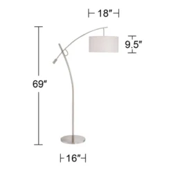Possini Euro Design Raymond Modern 69" Tall Arc Floor Lamp With Smart Socket Raymond Nickel Adjustable Off-White Shade For Living Room -Possini Euro Design Shop GUEST 2c19e526 ae87 4b4d 8739 8a44f2821a56