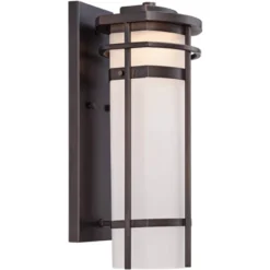 Possini Euro Design Theola Modern Outdoor Wall Light Fixture Bronze LED 16 1/4" Etched Glass Shade For Post Exterior Barn Deck House Porch Yard Patio -Possini Euro Design Shop GUEST 2cf7930b f184 46e7 af00 169a88f8a51b