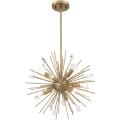 Possini Euro Design Janae Warm Gold Sputnik Chandelier 18" Wide Modern Crystal 9-Light Fixture For Dining Room House Foyer Kitchen Island Entryway -Possini Euro Design Shop GUEST 2e997609 da2e 4ca8 8a77 308c79588cd7