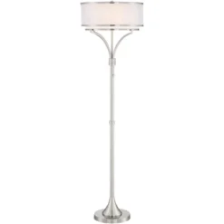 Possini Euro Design Modern Floor Lamp 64" Tall Brushed Nickel Silver Organza White Linen Drum Shade For Living Room Bedroom Office 16 Possini Euro Design Modern Floor Lamp 64" Tall Brushed Nickel Silver Organza White Linen Drum Shade For Living Room Bedroom Office -Possini Euro Design Shop GUEST 2f2e39ff e9bf 4d91 a0f8 80deeb6d9b9e
