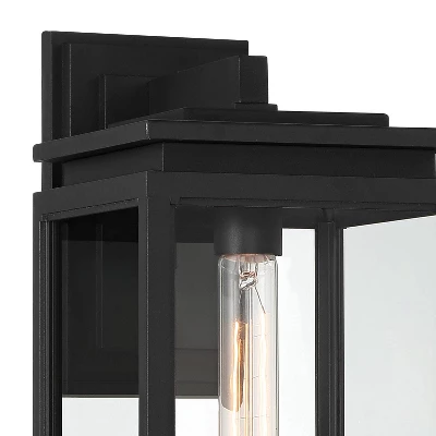 Possini Euro Design Atkins Modern Outdoor Wall Light Fixture Matte Black 14 1/4" Clear Glass For Post Exterior Barn Deck House Porch Yard Posts Patio 5 Possini Euro Design Atkins Modern Outdoor Wall Light Fixture Matte Black 14 1/4" Clear Glass For Post Exterior Barn Deck House Porch Yard Posts Patio - Image 3