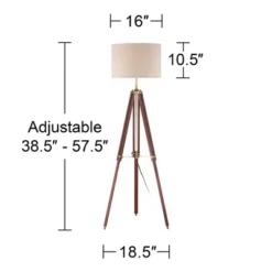 Possini Euro Design Serveyor Modern 57 1/2" Tall Tripod Floor Lamp Smart Socket Cherry Wood Brass Adjustable Beige Shade For Living Room -Possini Euro Design Shop GUEST 32f46e7b 738e 47e4 bf67 5ad4a9f1e56d