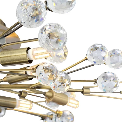 Possini Euro Design Ceiling Light Semi Flush Mount Fixture LED Brass 27 1/2" Wide 10-Light Crystal Berry For Living Room 4 Possini Euro Design Ceiling Light Semi Flush Mount Fixture LED Brass 27 1/2" Wide 10-Light Crystal Berry For Living Room - Image 2