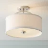Possini Euro Design Halsted Modern Ceiling Light Semi Flush Mount Fixture 15" Wide Brushed Nickel 2-Light Oatmeal Linen Drum For Bedroom Living Room -Possini Euro Design Shop GUEST 38554551 fab9 4e59 816a 8275a996150d