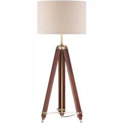 Possini Euro Design Serveyor Modern 57 1/2" Tall Tripod Floor Lamp Smart Socket Cherry Wood Brass Adjustable Beige Shade For Living Room -Possini Euro Design Shop GUEST 38b1c3f2 5b8d 4ba5 8947 0896c5f5dd57