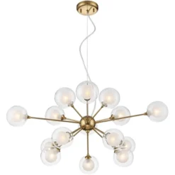 Possini Euro Design Spheres Antique Brass Chandelier 30" Wide Mid Century Modern Sputnik Glass Shade 15-Light Fixture For Dining Room Kitchen Island -Possini Euro Design Shop GUEST 38e7a560 6f2a 487a bf40 c50efff84d3e