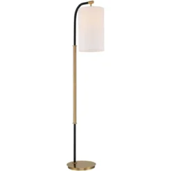 Possini Euro Design Sausalito Mid Century Modern Downbridge Floor Lamp 67" Tall Warm Gold Black Metal Linen Cylinder Shade For Living Room Reading -Possini Euro Design Shop GUEST 3bf9f407 266b 44e5 967a ea8d12b8c2cd