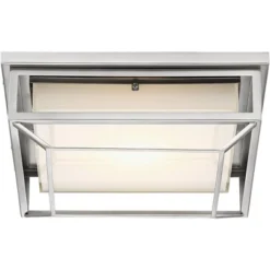 Possini Euro Design Radcliffe Modern Flush Mount Outdoor Ceiling Light Matte Nickel LED 4" Frosted Bonded Glass Damp Rated For Post Exterior Barn Deck -Possini Euro Design Shop GUEST 3c996119 74dc 42c5 8695 7aa0960c779a