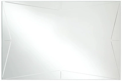 Possini Euro Design Relevei Rectangular Vanity Decorative Wall Mirror Modern Silver Wood Metal Frame 26" Wide Bathroom Bedroom Home 5 Possini Euro Design Relevei Rectangular Vanity Decorative Wall Mirror Modern Silver Wood Metal Frame 26" Wide Bathroom Bedroom Home - Image 4