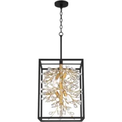 Possini Euro Design Carrine Black Gold Pendant Chandelier 15 1/4" Wide Modern Clear Crystal 4-Light Fixture For Dining Room House Foyer Kitchen Island -Possini Euro Design Shop GUEST 3d7ccd46 1e49 4ab2 9281 fad285d969f5