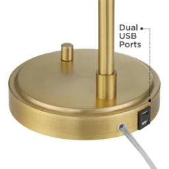 Possini Euro Design Possini Euro Vaile Desk Lamp With Dual USB Ports Warm Gold With Glass Shade -Possini Euro Design Shop GUEST 3dcee422 11f0 4106 8742 1d96f0c2351b